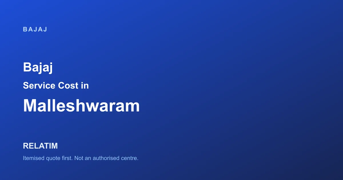 Bajaj Service Cost in Malleshwaram, Bangalore